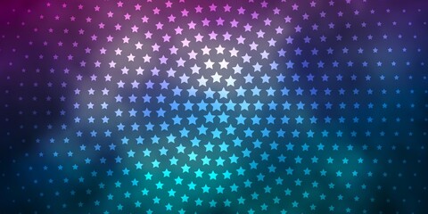 Dark Blue, Red vector template with neon stars. Shining colorful illustration with small and big stars. Pattern for new year ad, booklets.