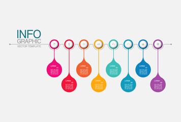 Vector infographic template with 8 steps or options. Data presentation, business concept design for web, brochure, diagram.