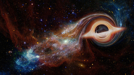 Supermassive black hole. Elements of this image furnished by NASA