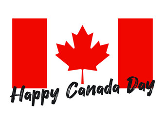 Fototapeta na wymiar Happy Canada day leaf vector