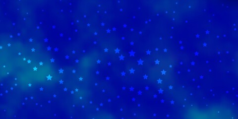 Naklejka na ściany i meble Dark BLUE vector background with colorful stars. Colorful illustration with abstract gradient stars. Theme for cell phones.