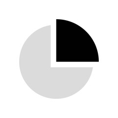 Pie chart percentage 25. Pie graph diagram, round chart twenty five.