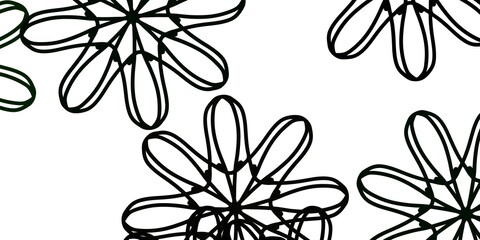 Light Green, Red vector doodle texture with flowers.