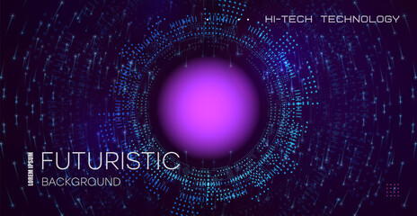 Abstract particle fractal background, hi-tech and big data background illustration