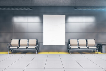 Chairs for waiting in metro station