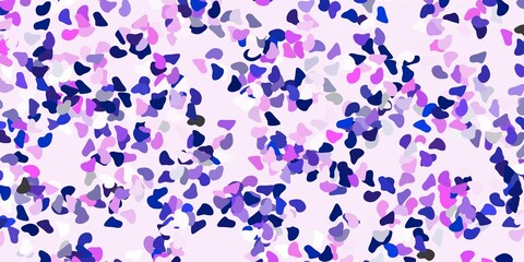 Light pink, blue vector pattern with abstract shapes.