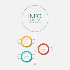 Vector infographic template with 3 steps or options. Data presentation, business concept design for web, brochure, diagram.