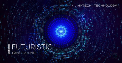 Abstract particle fractal background, hi-tech and big data background illustration