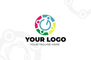 Colorful Isolated people Logo Template