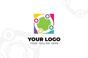 Colorful Isolated people Logo Template