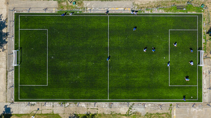 footbal / soccer field at day aerial