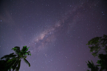 Beautiful night starry sky with the Milky Way, Bali, Indonesia