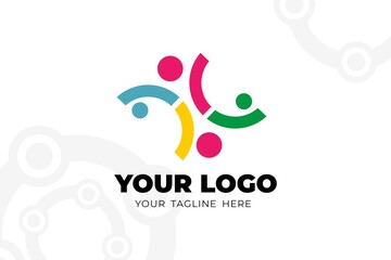 Fototapeta premium Colorful Isolated people Logo Template