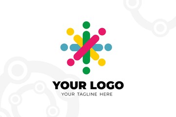 Colorful Isolated people Logo Template