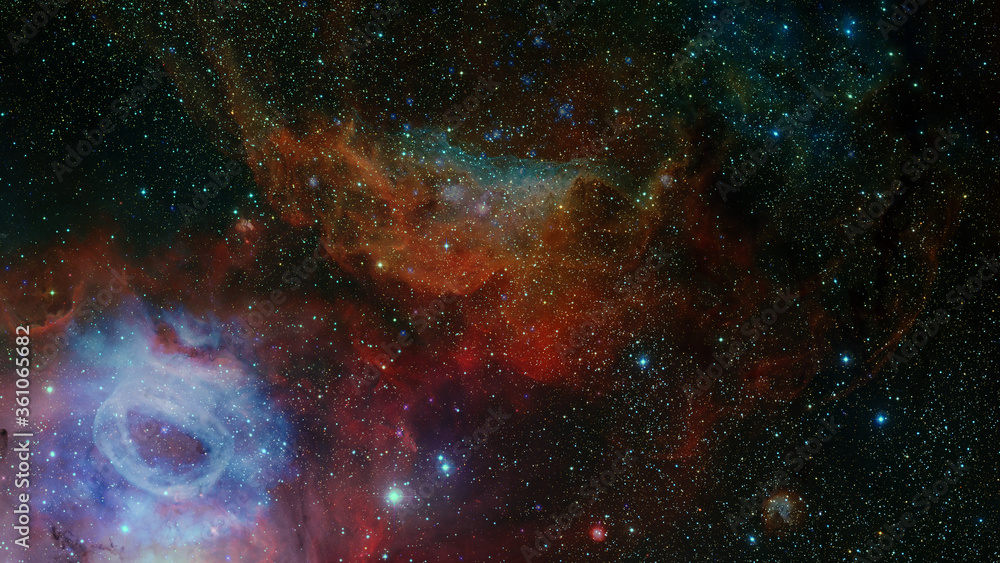 Poster dark interstellar space. dark nebula. elements of this image furnished by nasa