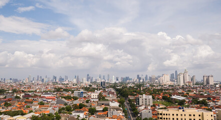 Panorama of the city of Jakarta - the capital of Indonesia.