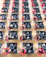 Obraz premium Close-up small plastic computer coolers