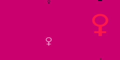 Light Purple, Pink vector texture with women's rights symbols.