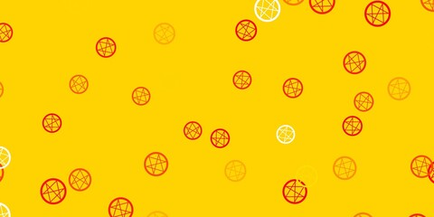 Light Orange vector texture with religion symbols.