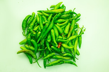 The beautiful picture of green chili or green pepper.