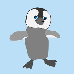 illustration of a dancing penguin cub