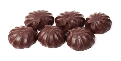 Chocolate marshmallow isolated on white background