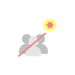 No crowd, coronavirus icon. Simple color vector elements of viral pandemic icons for ui and ux, website or mobile application