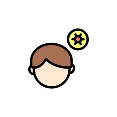 Man, coronavirus icon. Simple color with outline vector elements of viral pandemic icons for ui and ux, website or mobile application
