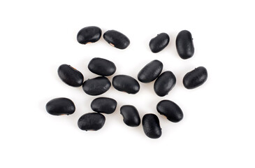 Black beans on white background