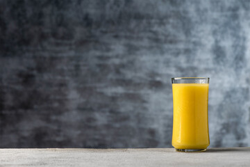 space pineapple juice or orange juice in glass 