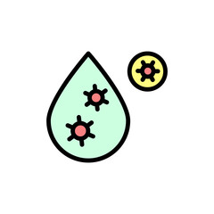Water drop, coronavirus icon. Simple color with outline vector elements of viral pandemic icons for ui and ux, website or mobile application