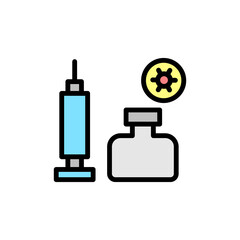 Medicine, injection, coronavirus icon. Simple color with outline vector elements of viral pandemic icons for ui and ux, website or mobile application