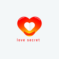 red heart logo, love secret