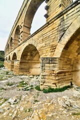 roman aqueduct in segovia spain, photo as a background , in Pont du gard, gardon, nimes france
