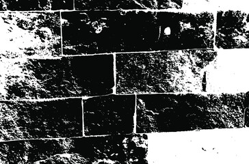 Bricks texture. Stone background.Grunge texture. Grunge black and white vector overlay. Grungy grainy surface.