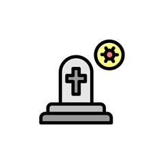 Grave, death, coronavirus icon. Simple color with outline vector elements of viral pandemic icons for ui and ux, website or mobile application