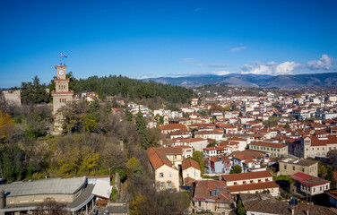 Fototapeta na wymiar Aerial view of Trikala. a city in northwestern Thessaly, Greece