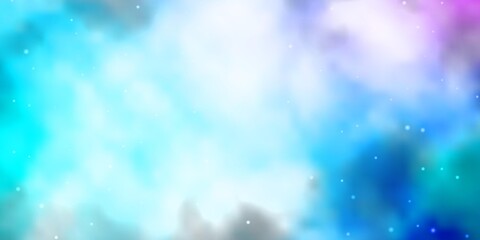 Light Pink, Blue vector texture with beautiful stars. Shining colorful illustration with small and big stars. Best design for your ad, poster, banner.