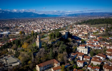 Fototapeta na wymiar Aerial view of Trikala. a city in northwestern Thessaly, Greece