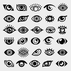 Eye set. Collection icon eye. Vector