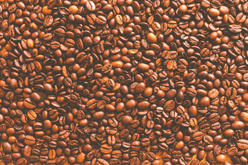 Background formed by coffee beans