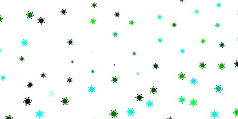 Light blue, green vector template with flu signs.