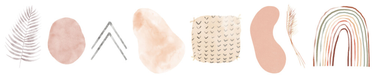 Set of Abstract Brush Strokes, Hand Drawn Design Elements, Organic Shapes, Abstract Backgrounds © Tatyana