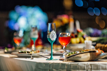 glasses of champagne on a table