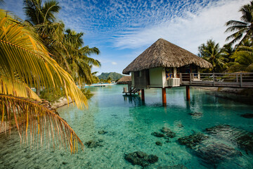 Beautiful tropical resort hotel at the sea.