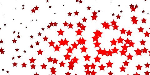 Dark Red vector background with small and big stars. Decorative illustration with stars on abstract template. Design for your business promotion.