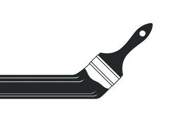 Poster brush and paint. Paintbrush paint graphic sign isolated on white background. Symbol of painting. Vector illustration