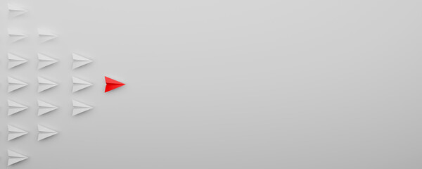 abstract business symbol with plane - 3D Illustration