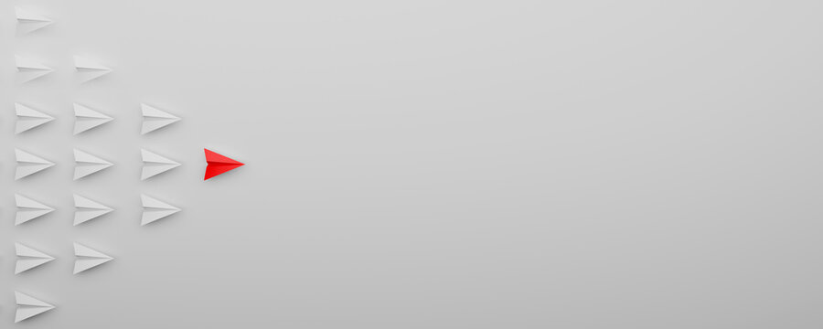 abstract business symbol with plane - 3D Illustration