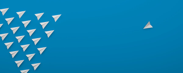 abstract business symbol with plane - 3D Illustration